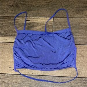 Blue Spaghetti Strap Crop Top